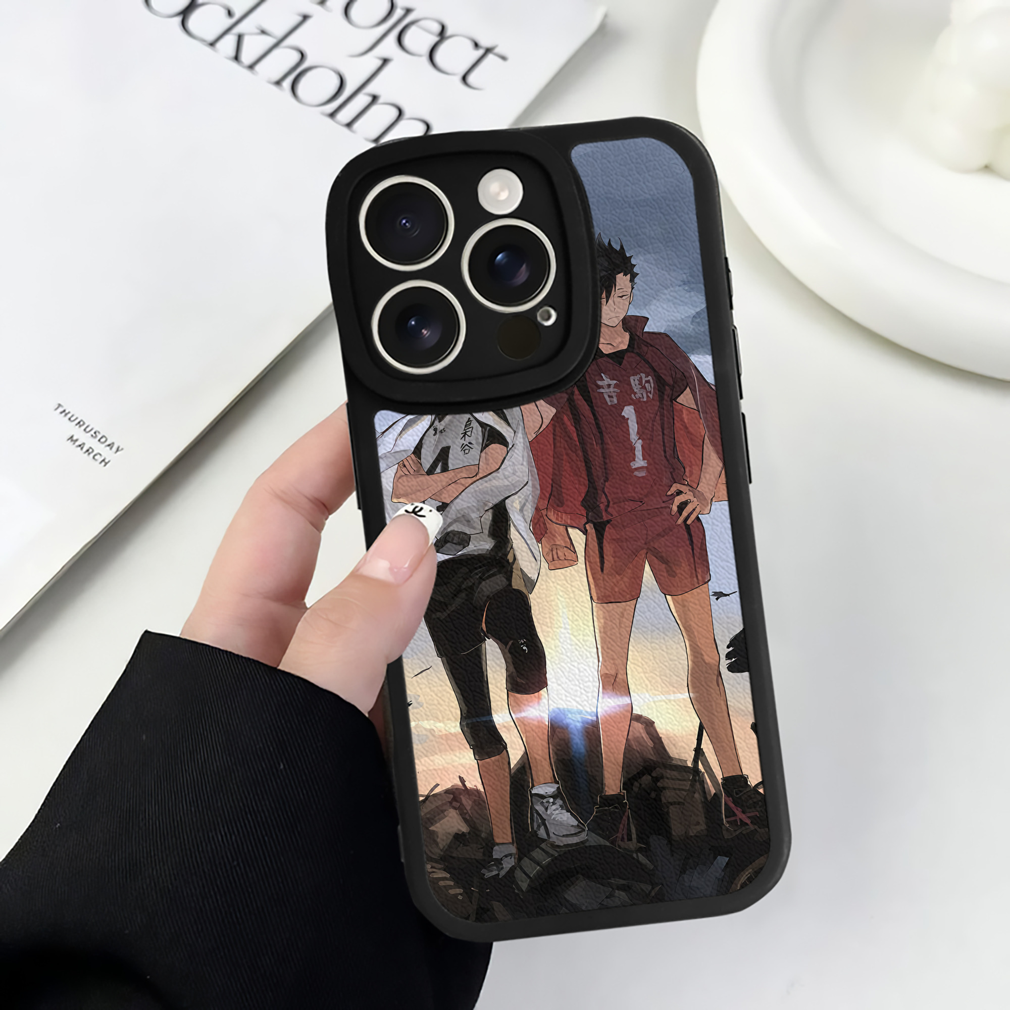 （画像用） ハイキュー!! Haikyu!! 【iPhone 16シリーズ対応】シリコンスマホケース（レザー調） 材質：シリコン
